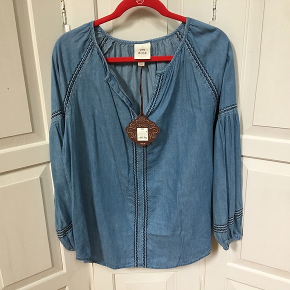 Knox Rose | Denim-Look Tunic - Picture 2 of 6